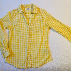 J.Crew Yellow plaid button down shirt, Size Small
